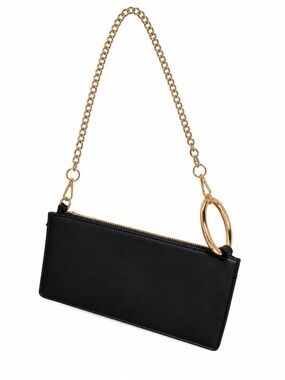 Nine West New Black Chain Strap Wristlet Bag with Gold Hardware